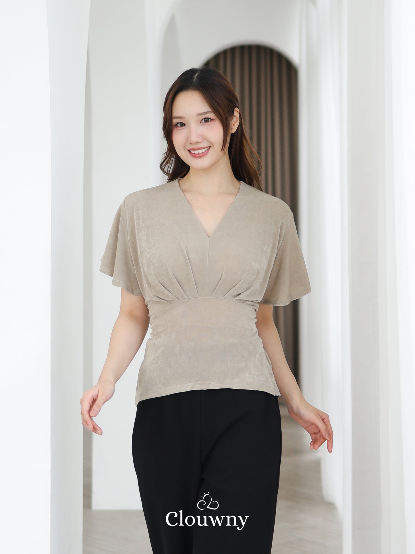 Cora Bow Knit Top - Oat