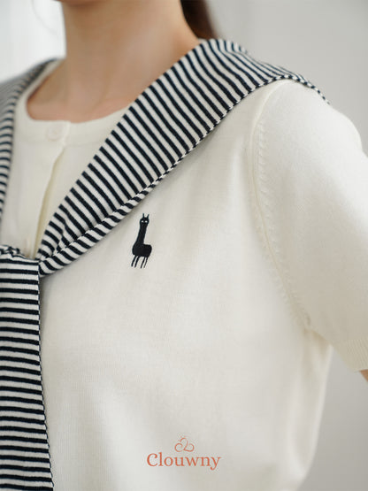 Yama Scarf Knit Top - Broken White