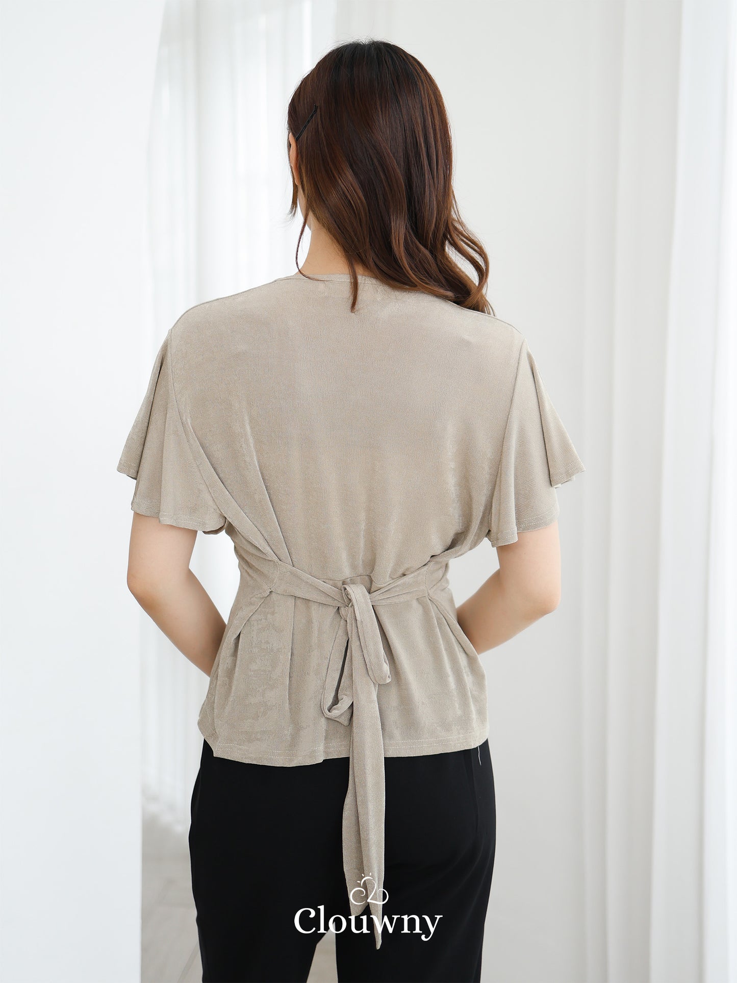 Cora Bow Knit Top - Oat