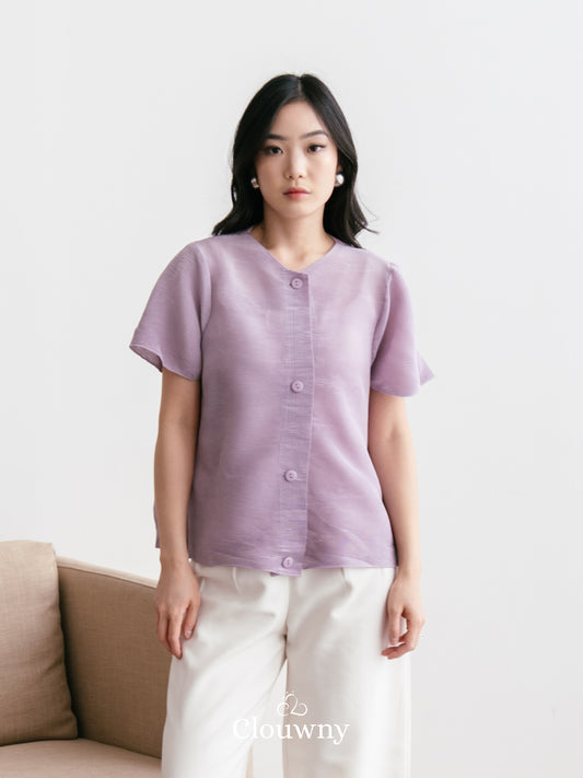 Arya Basic Pleats Top - Lilac