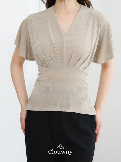 Cora Bow Knit Top - Oat