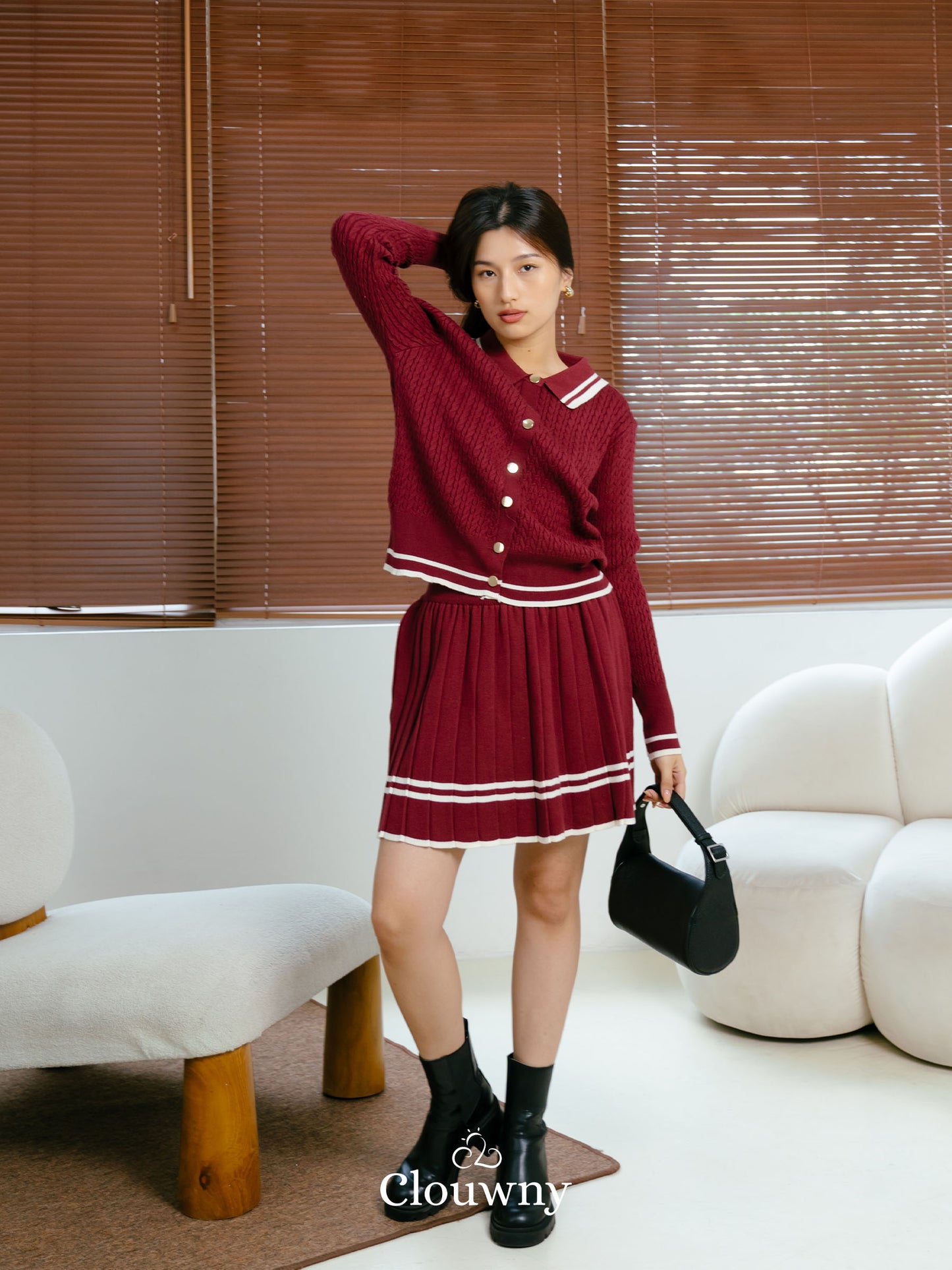 Hyuna Knit Set - Maroon