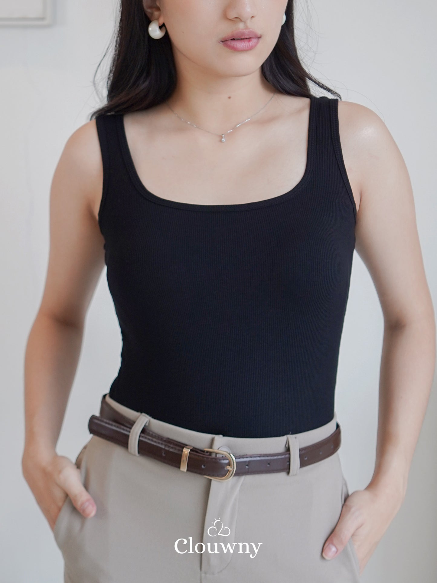 Essential Tanktop Bra Wide Strap - Black