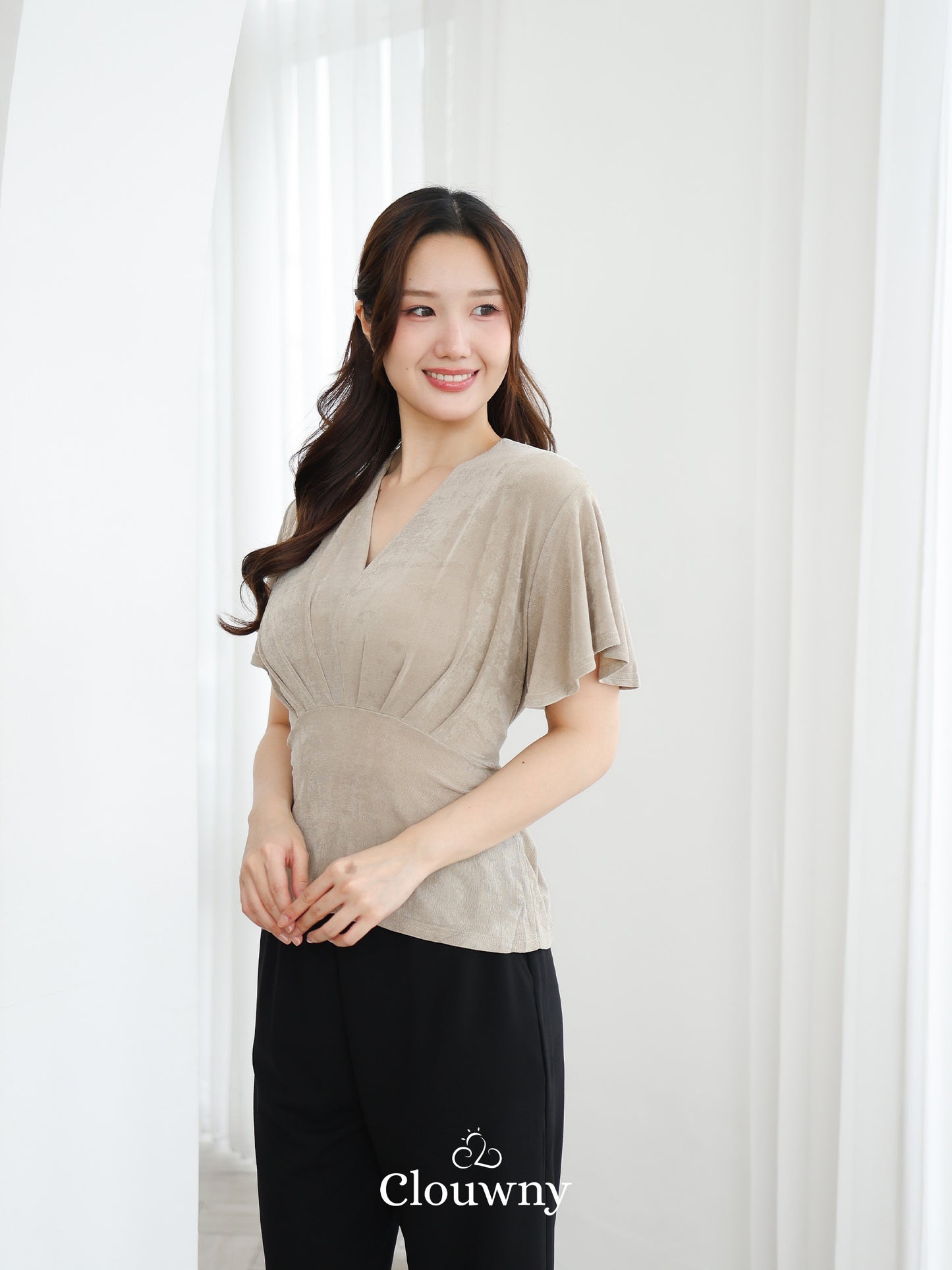 Cora Bow Knit Top - Oat