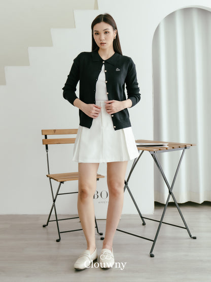 Nava Collar Knit Cardigan - Black