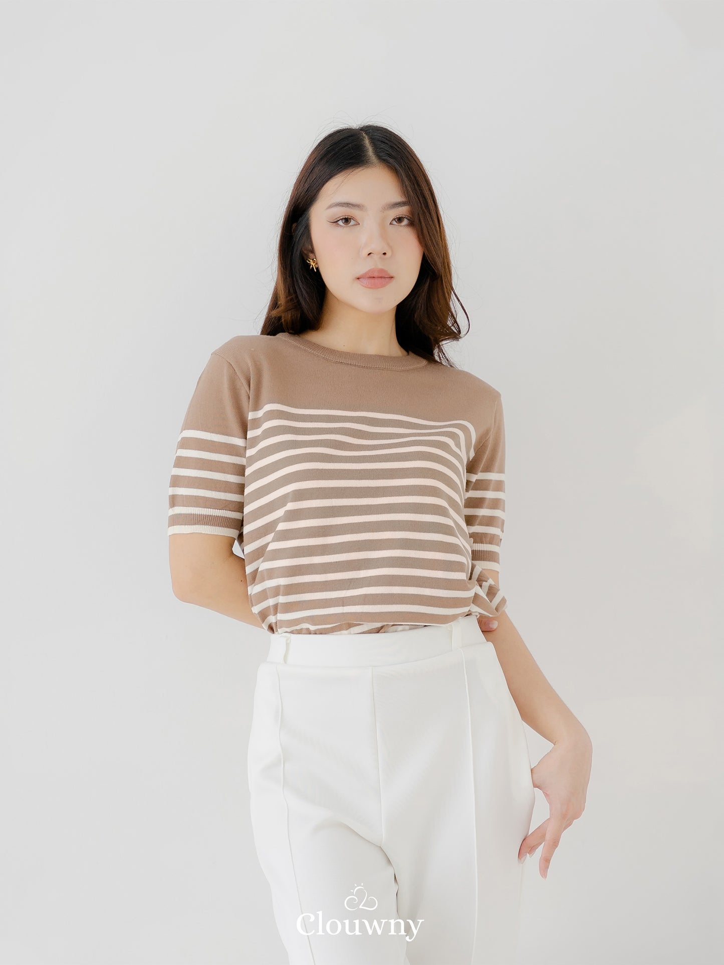 Yoshi Stripes Top - Khaki