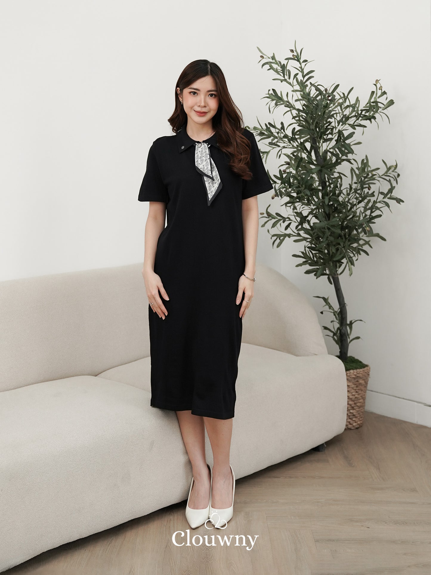 Analise Scarf Dress - Black