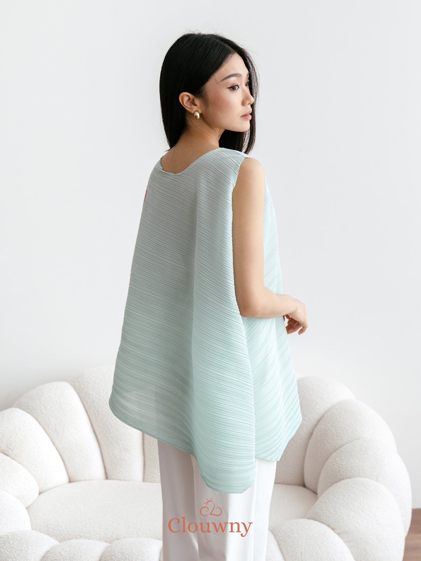 Olza Pleats Top - Mint