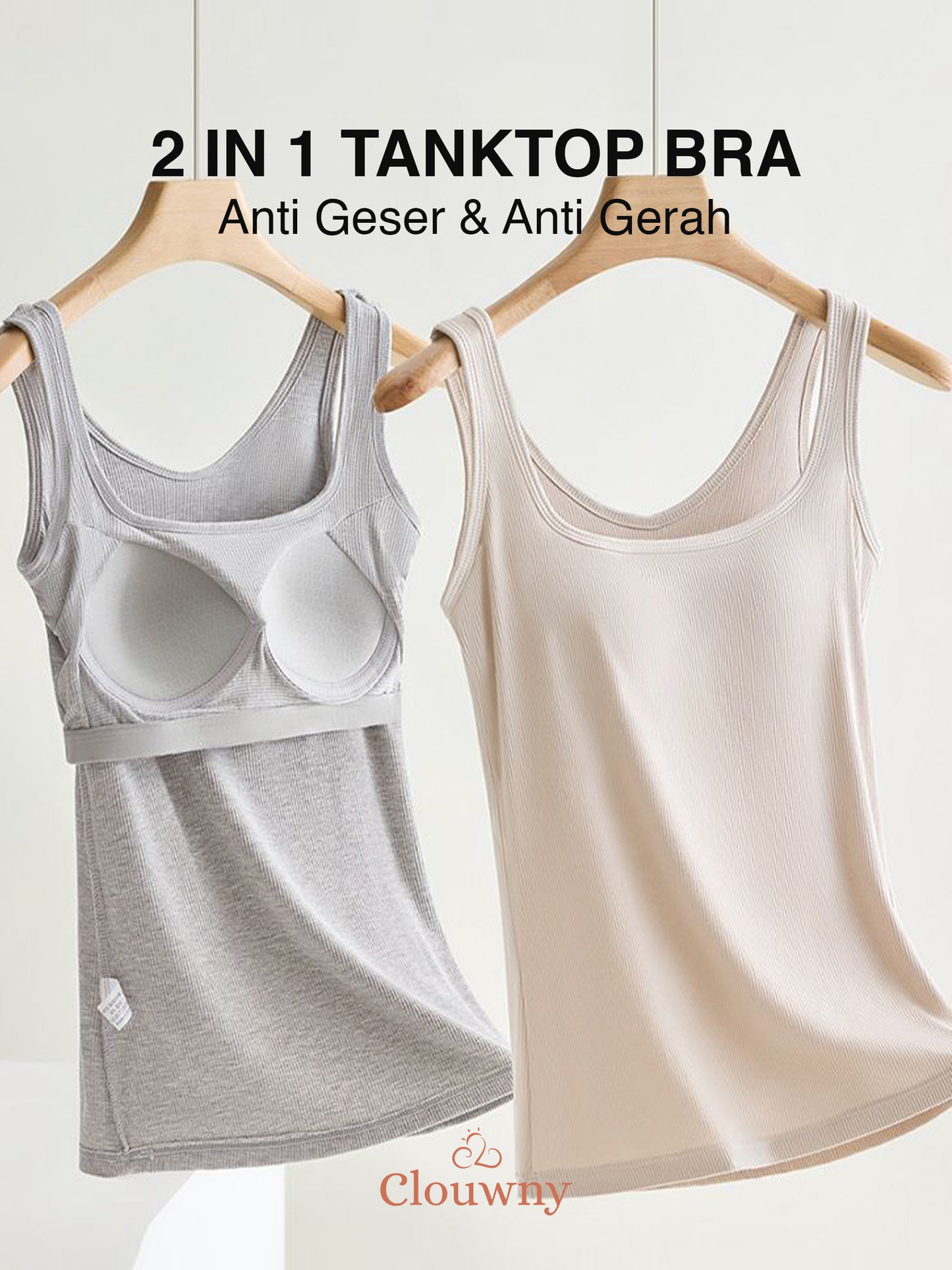 Essential Tanktop Bra Wide Strap - White