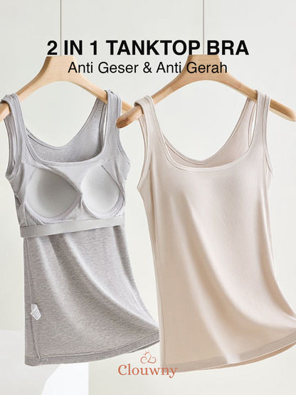 Essential Tanktop Bra Wide Strap - White