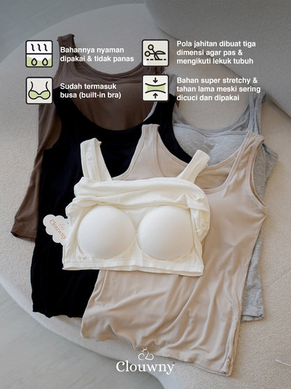 Essential Tanktop Bra Wide Strap - White