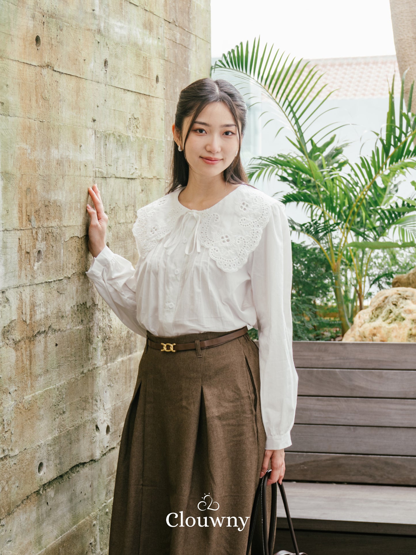 Patsy Lace Button Blouse - White