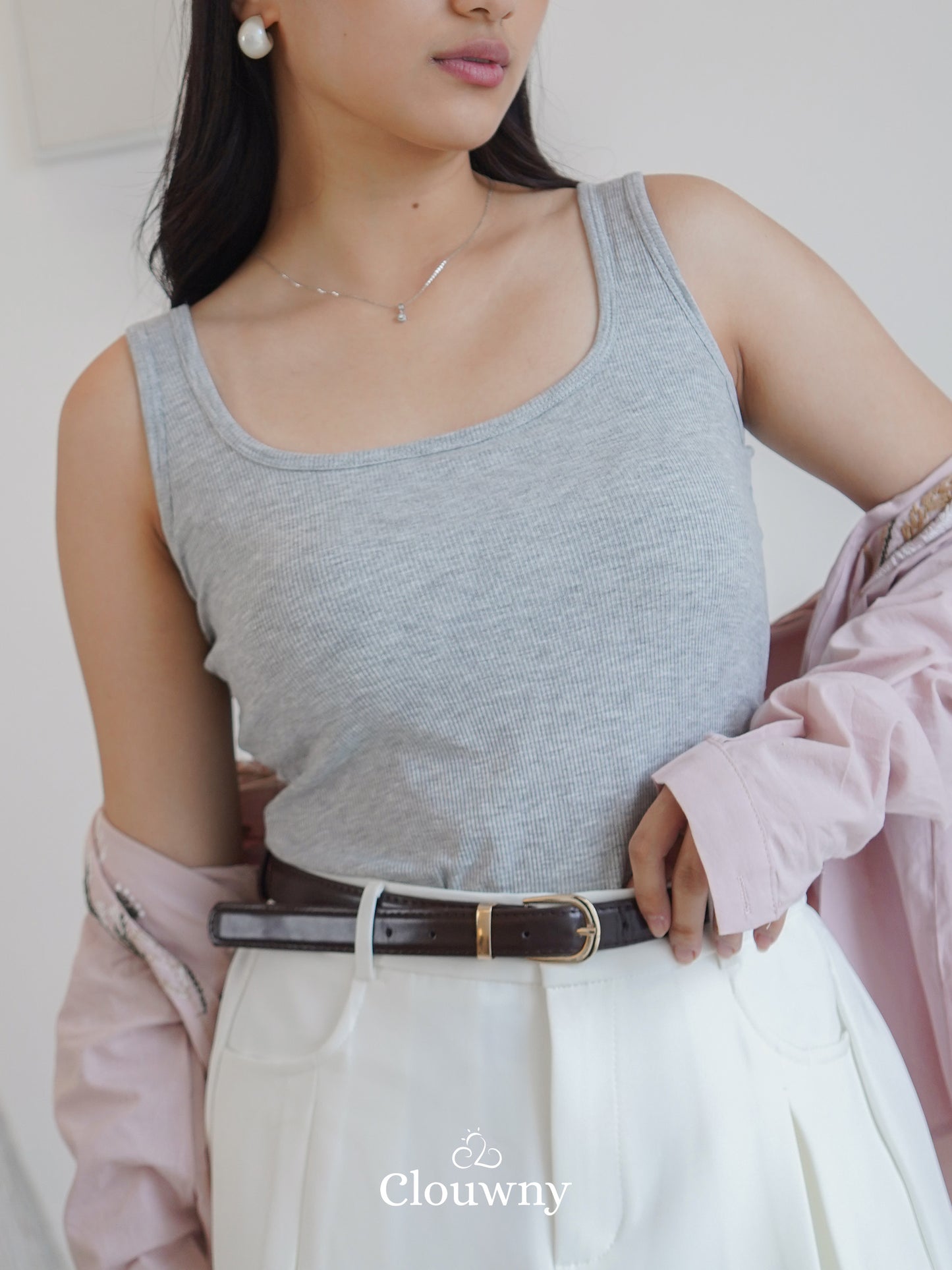 Essential Tanktop Bra Wide Strap - Grey