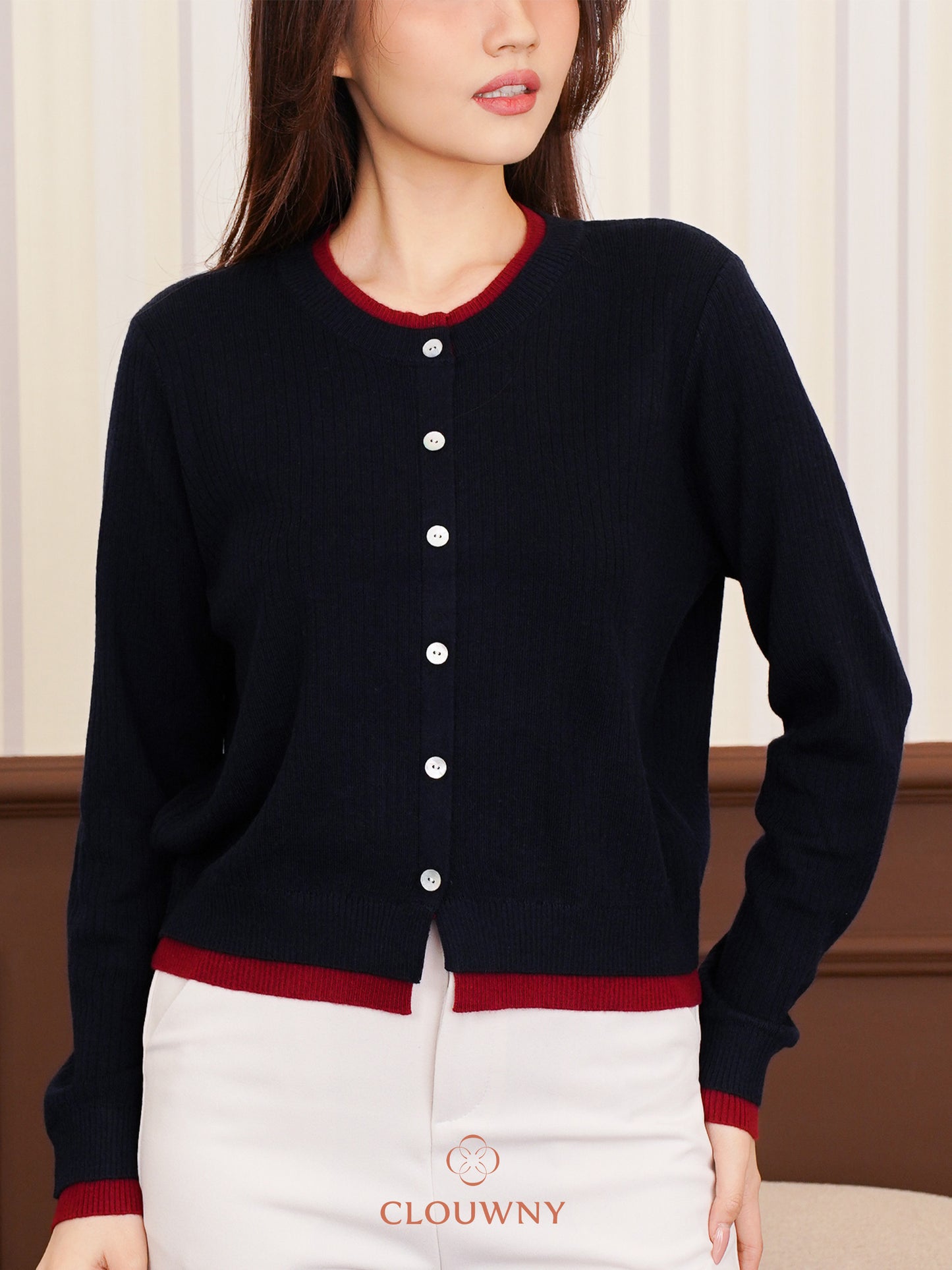 Clement Button Cardigan - Navy