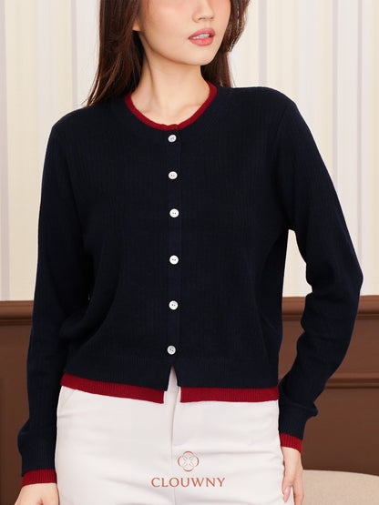 Clement Button Cardigan - Navy