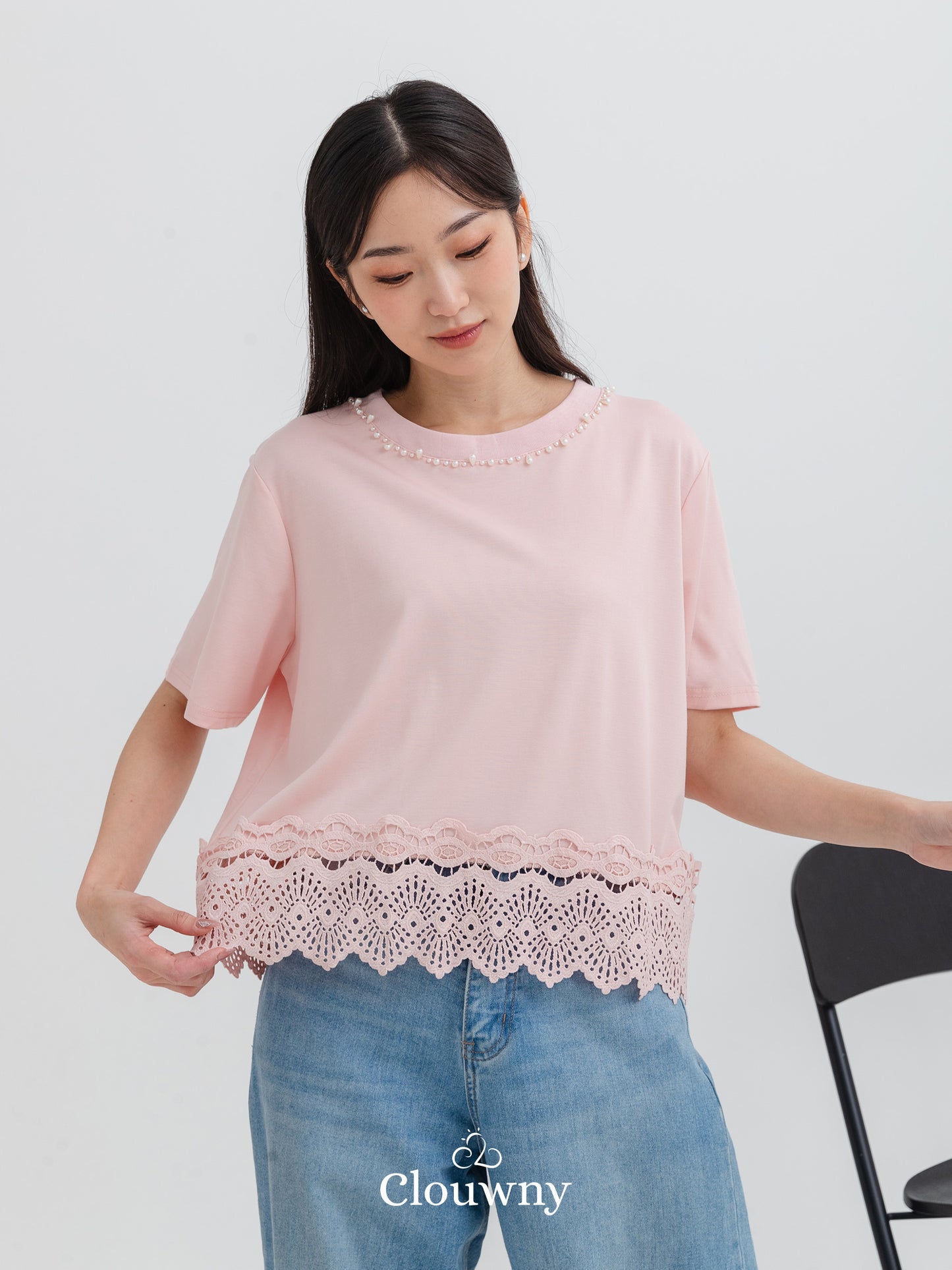 Megan Pearl Blouse - Pink