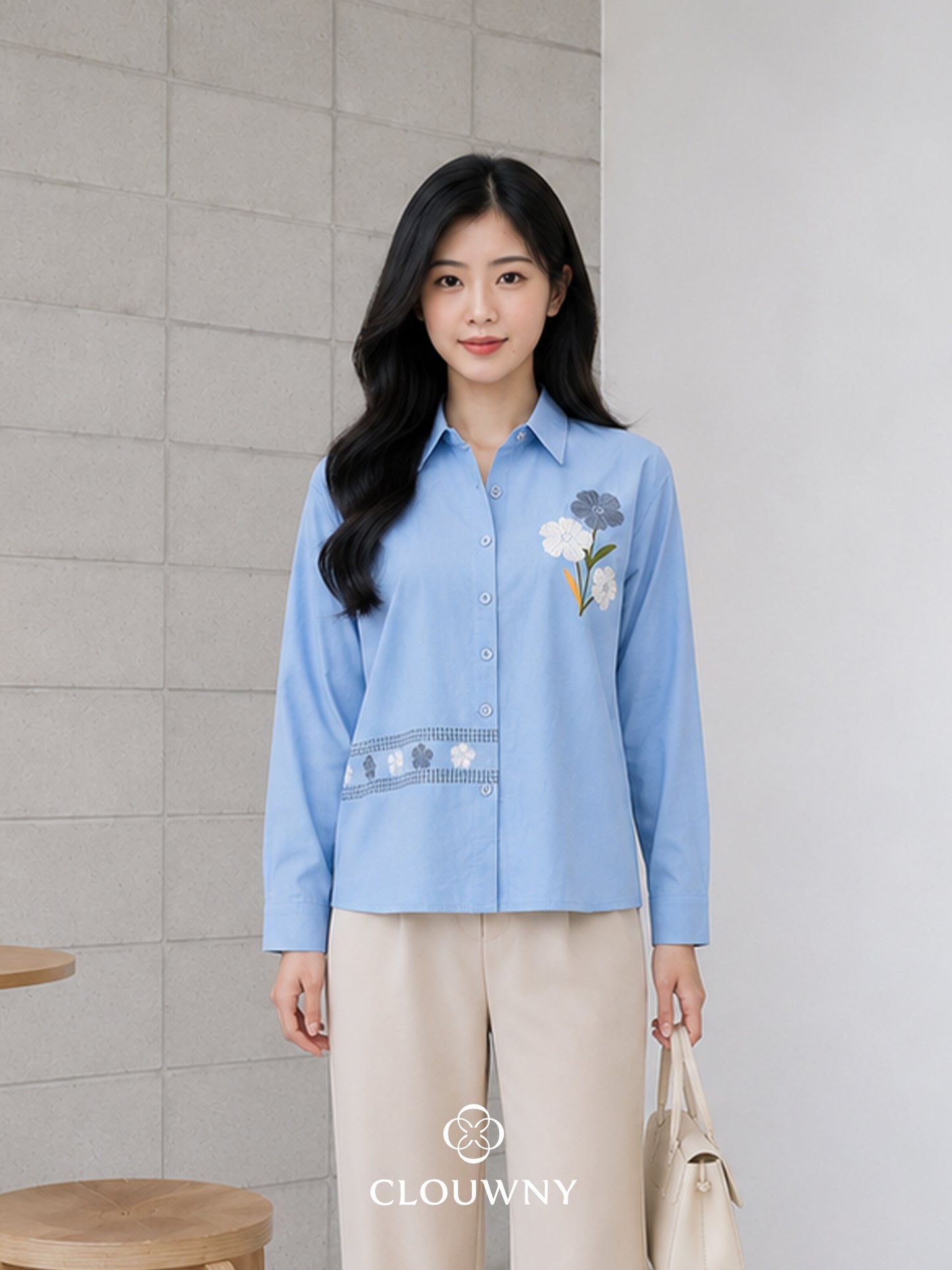 Hayden Double Button Shirt - Blue