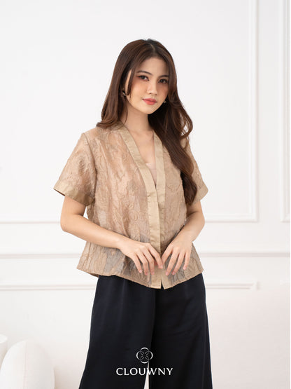 Carisa Embroidery Lace Blouse - Beige