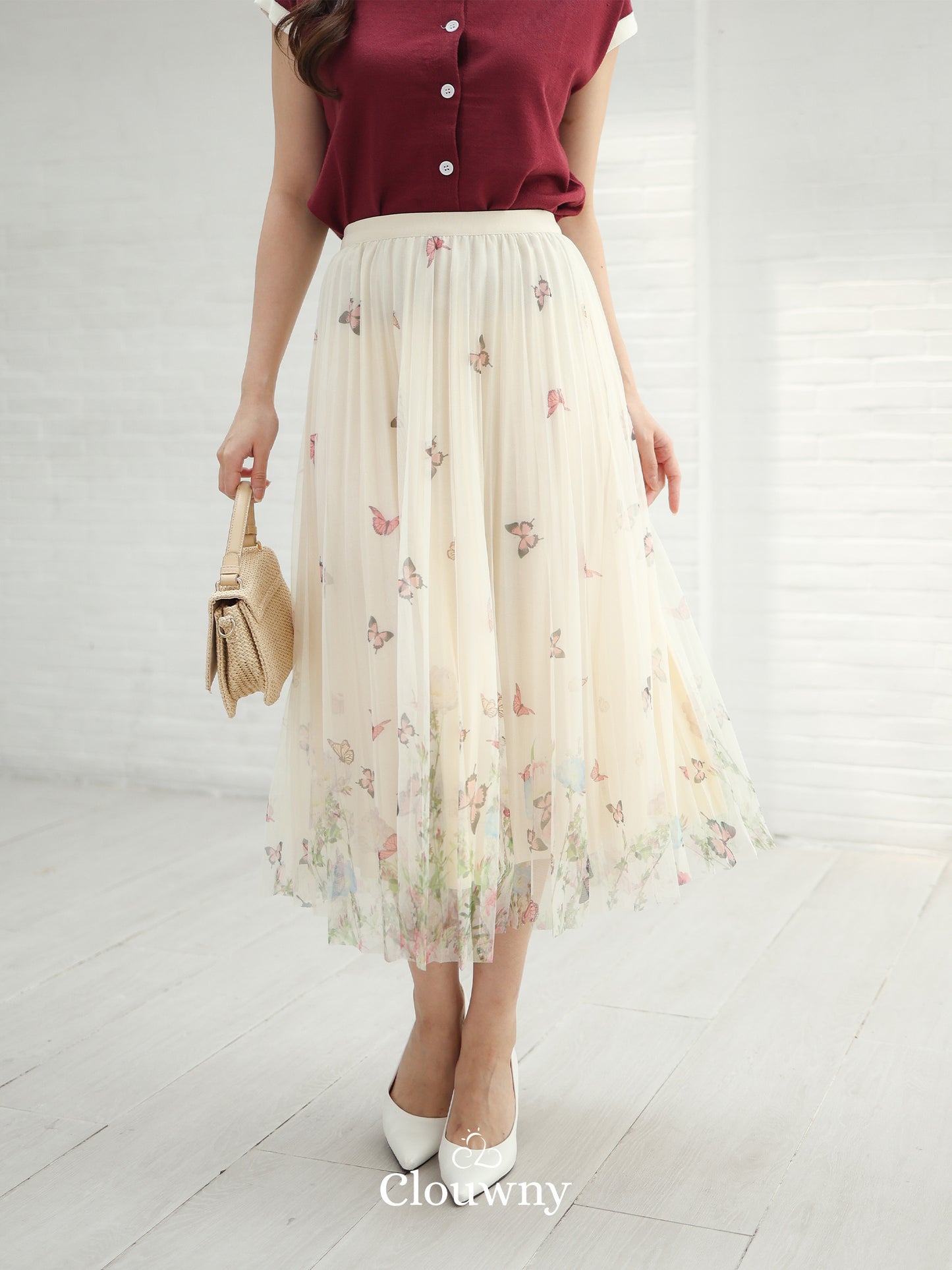 Voleta Butterfly Skirt - Cream