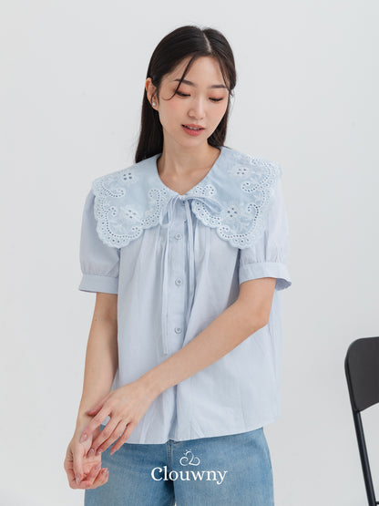 Kaito Lace Blouse - Blue