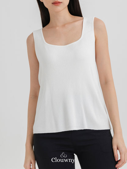 Dovi Knit Tanktop - White