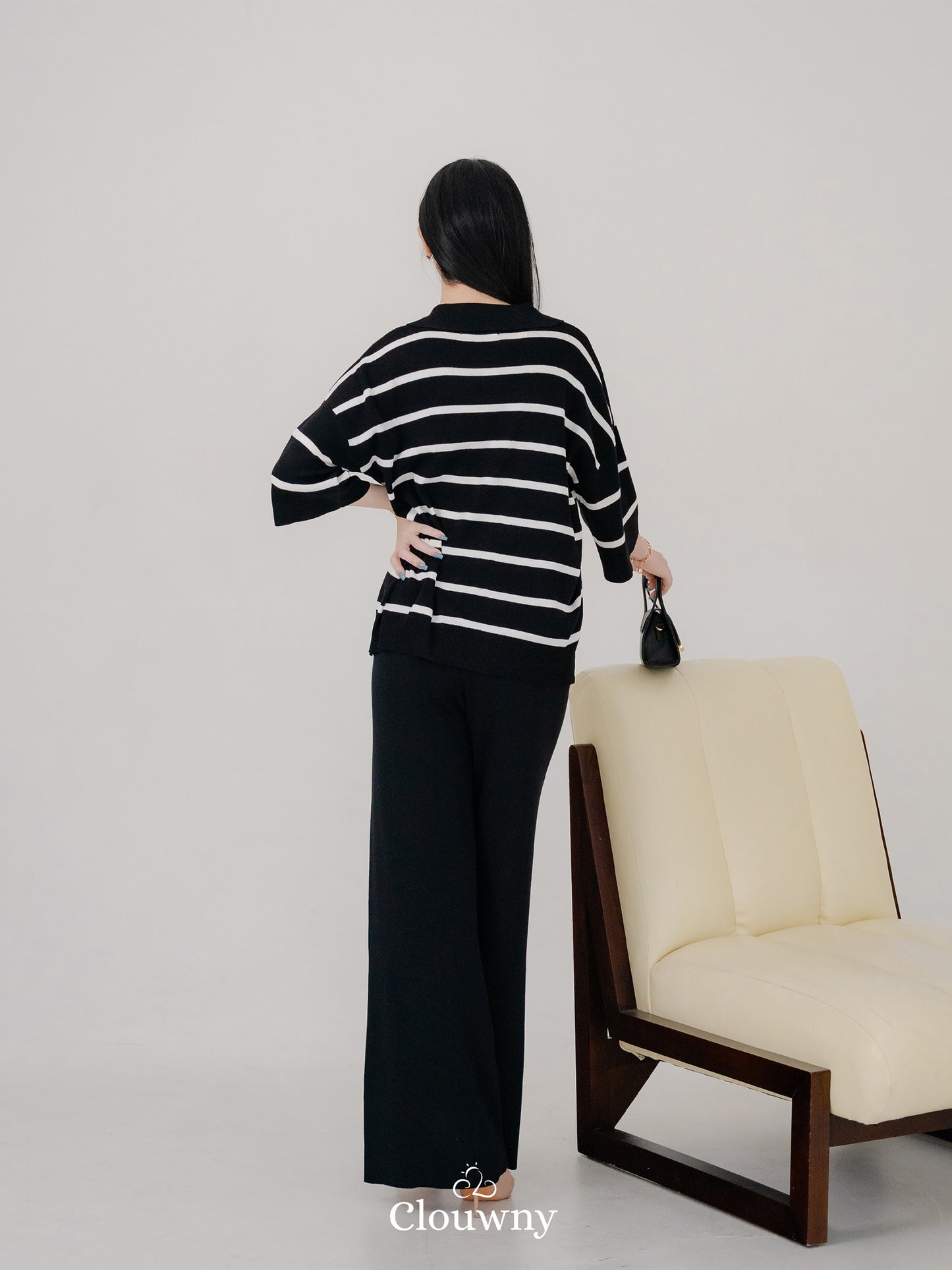 Natasya Stripes Set - Black