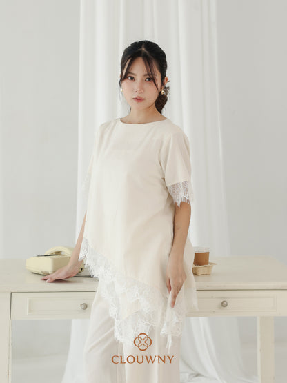 Cloudy Lace Top - Brokenwhite