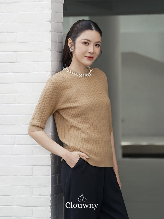 Gina Pearl Top - Mocca