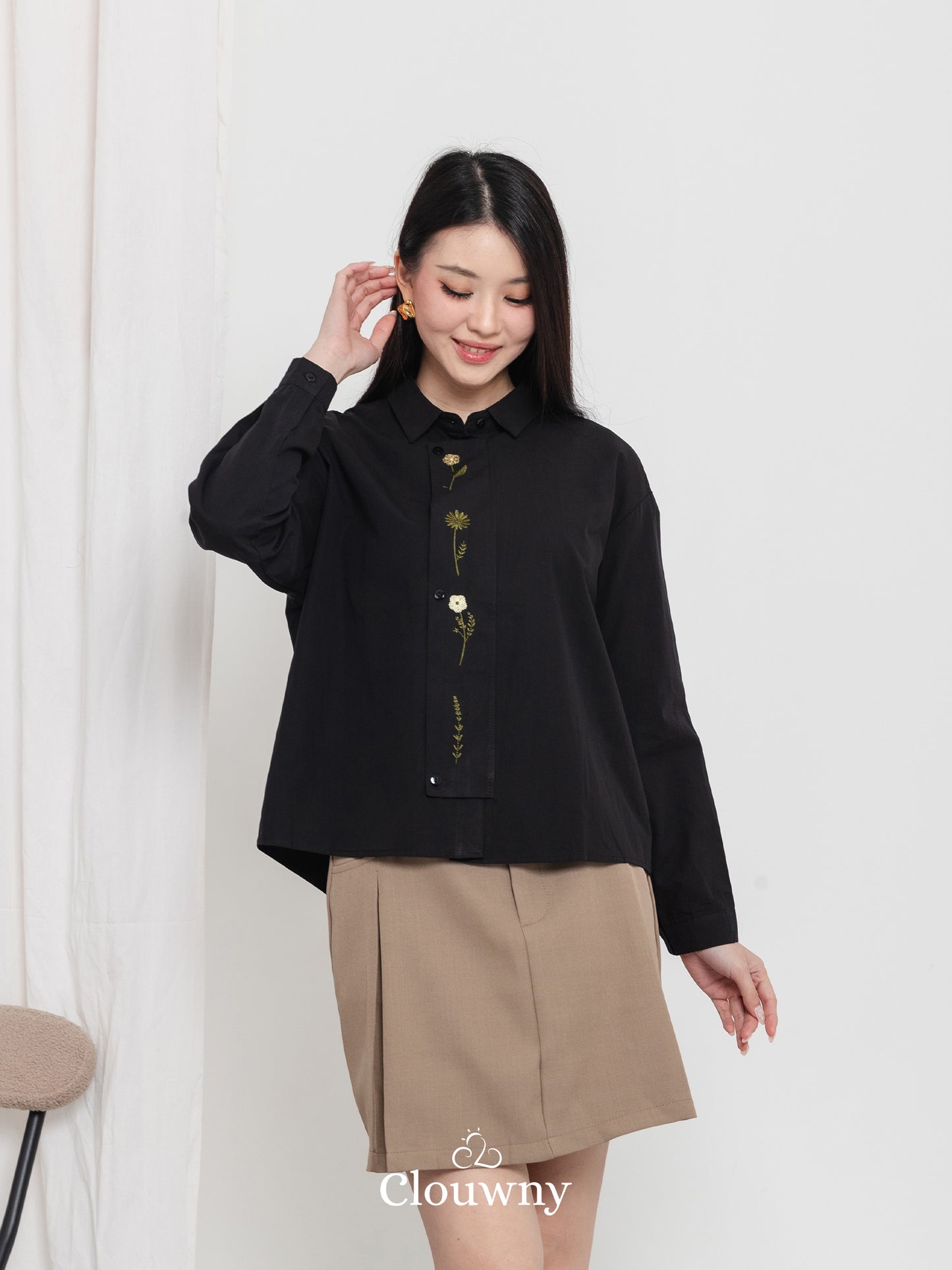 Autumn Cotton Shirt - Black