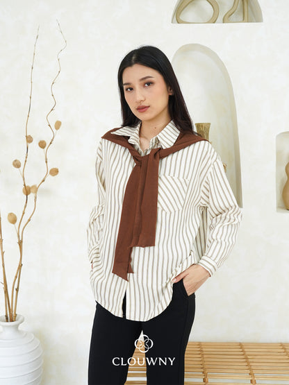 Candela Stripes Scarf - Cream