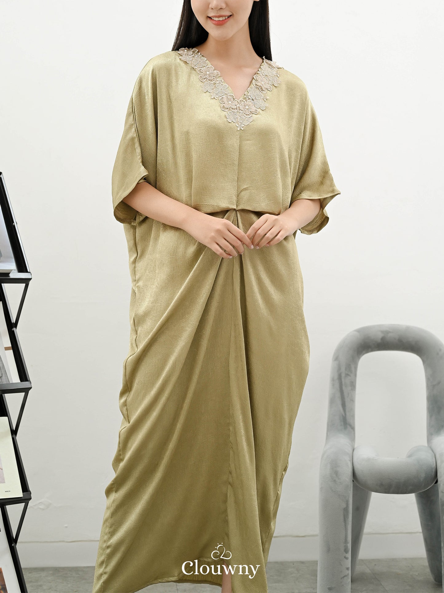 Neba Kaftan Dress - Olive