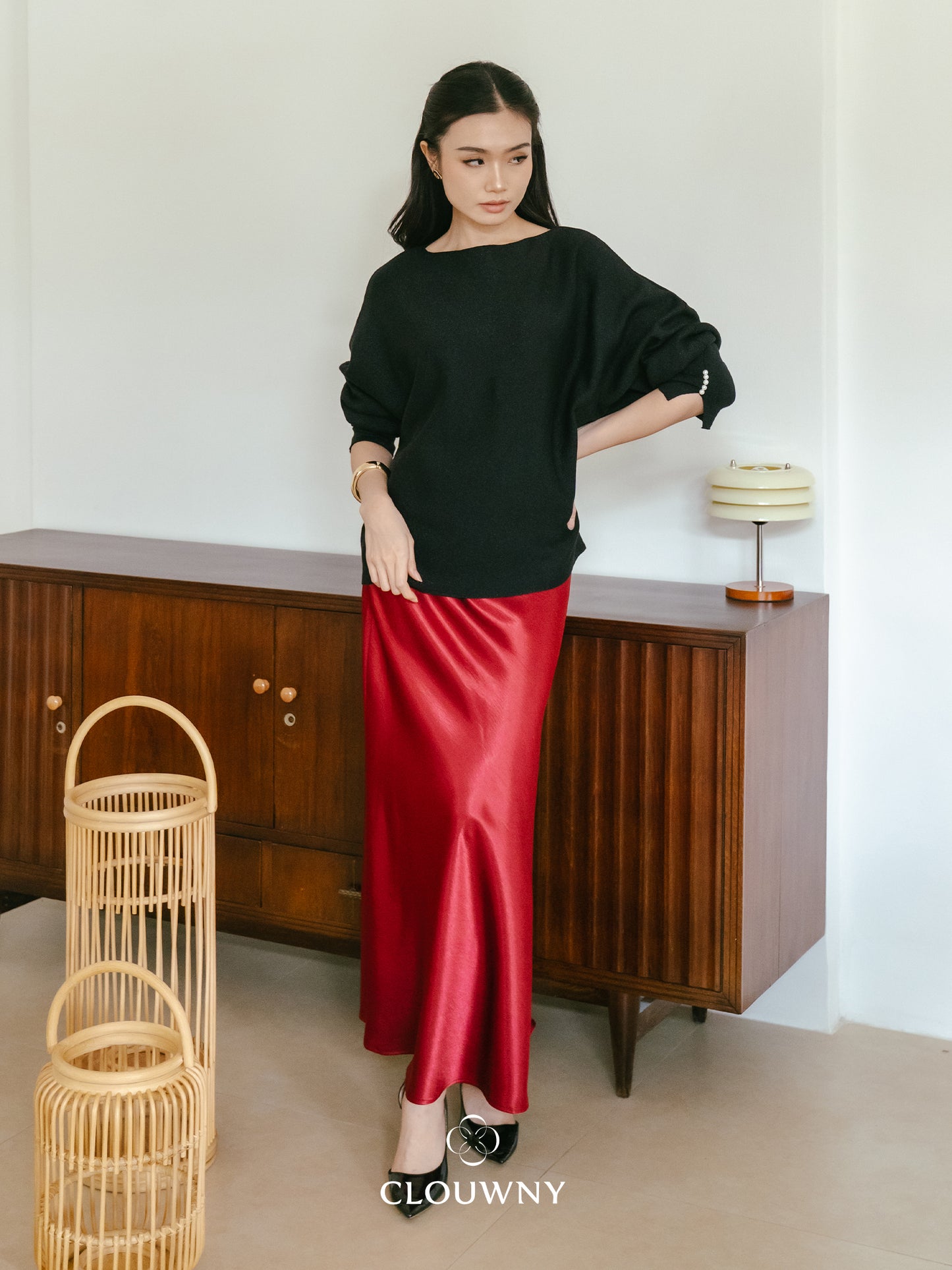 Briela Long Skirt - Rubyred