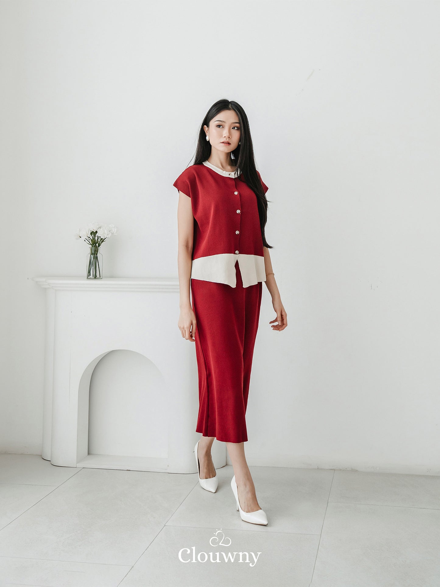 Resta Knit Set - Maroon