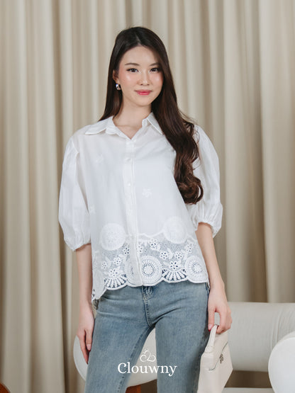 Minar Cotton Shirt - White