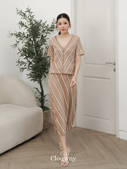 Espana Vneck Knit Set - Khaki