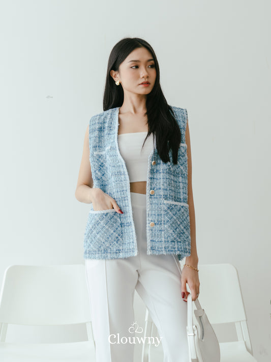 Pop Tweed Vest Outer - Blue