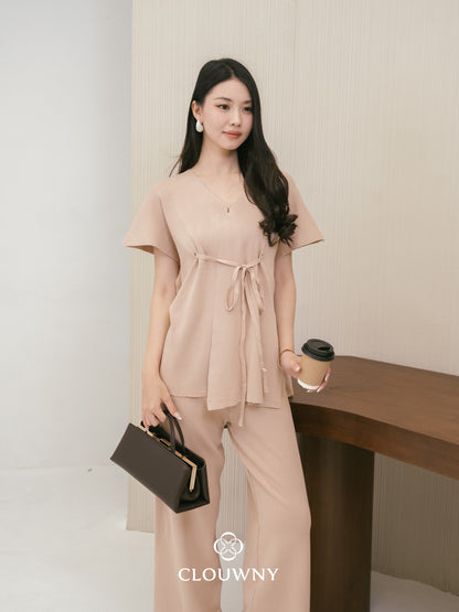 Master Vneck Knit Set - Khaki