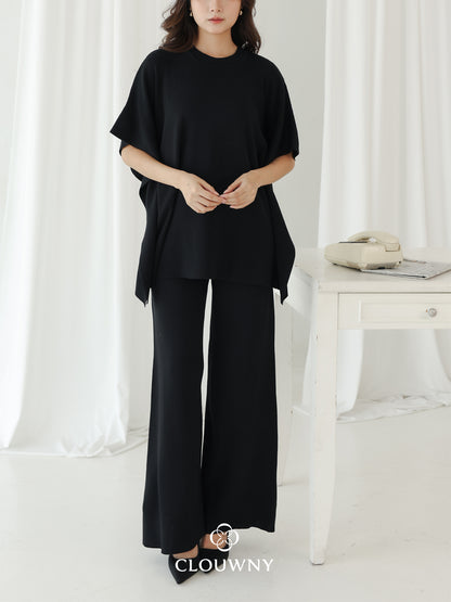 Joel Batwing Knit Set - Black