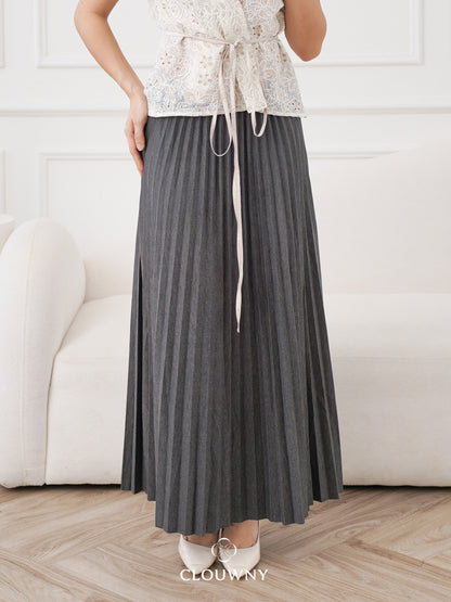 Aretha Pleated Skirt - Grey