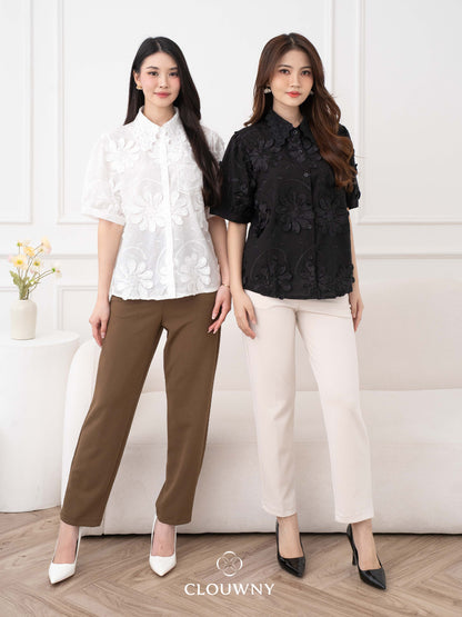 Daren Lace Shirt - White