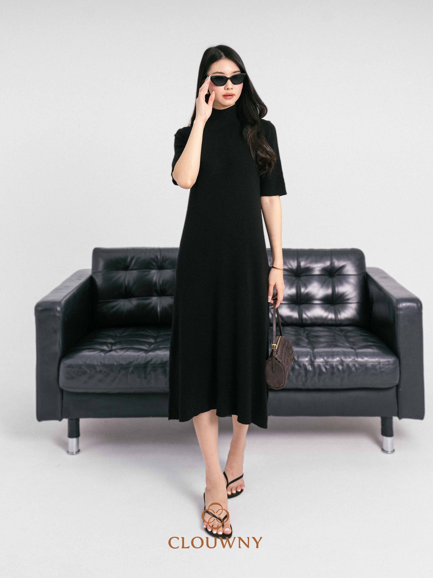 Mirage Turtle Knit Dress - Black
