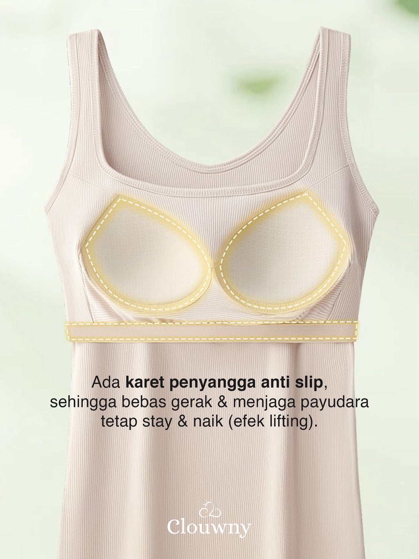 Essential Tanktop Bra Wide Strap - White