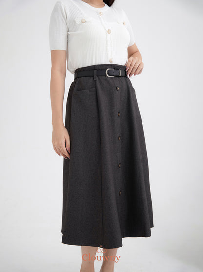 Carol Belt Skirt - Dark Grey