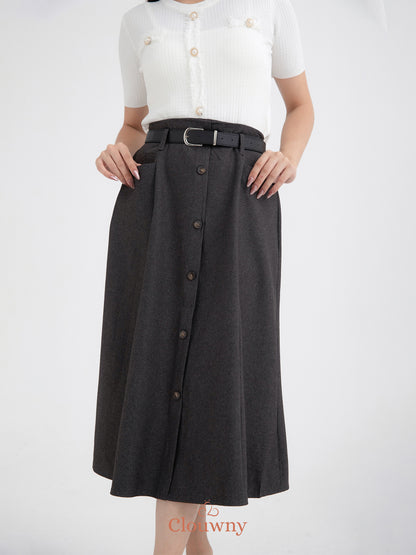 Carol Belt Skirt - Dark Grey