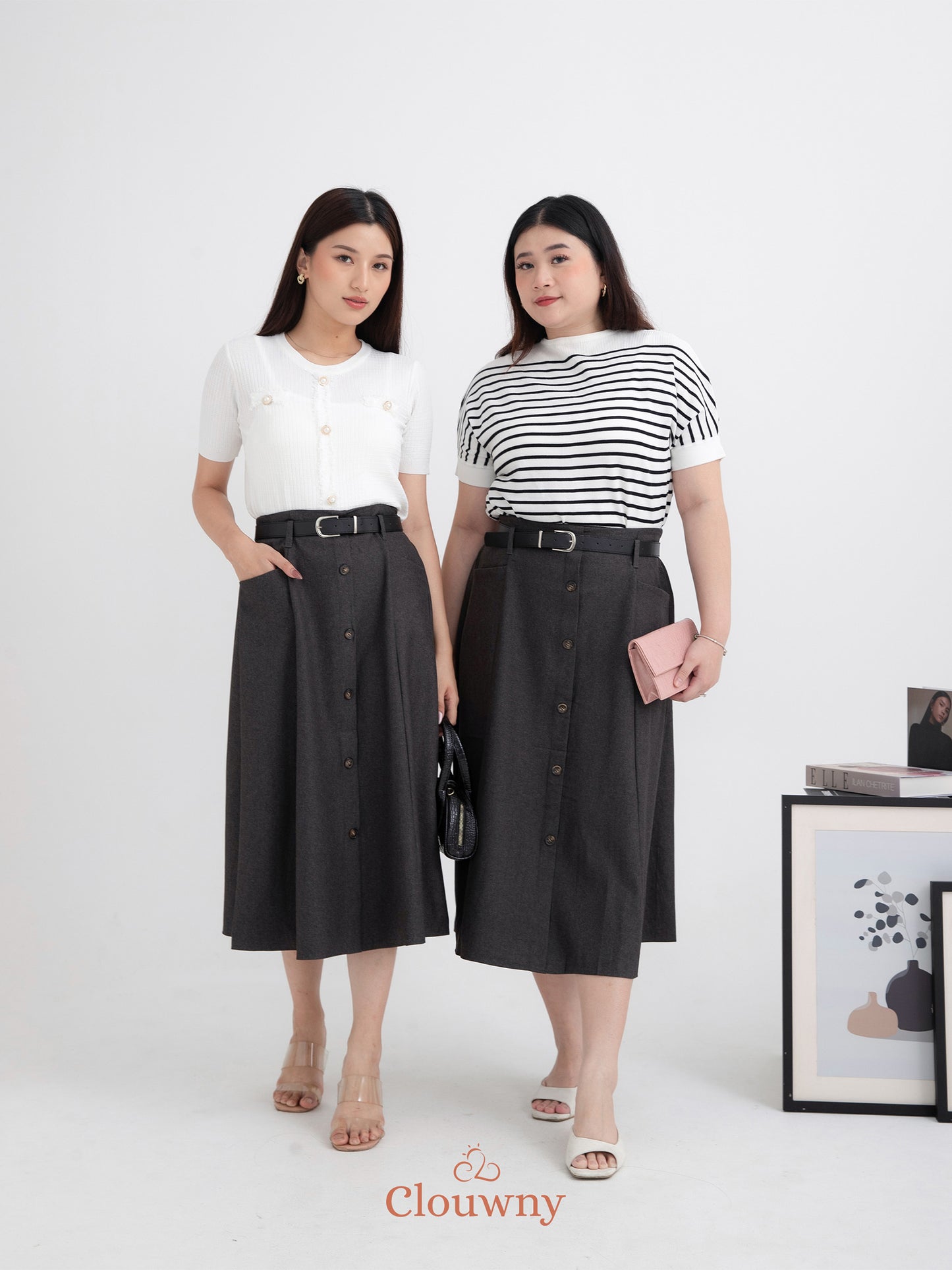 Carol Belt Skirt - Dark Grey