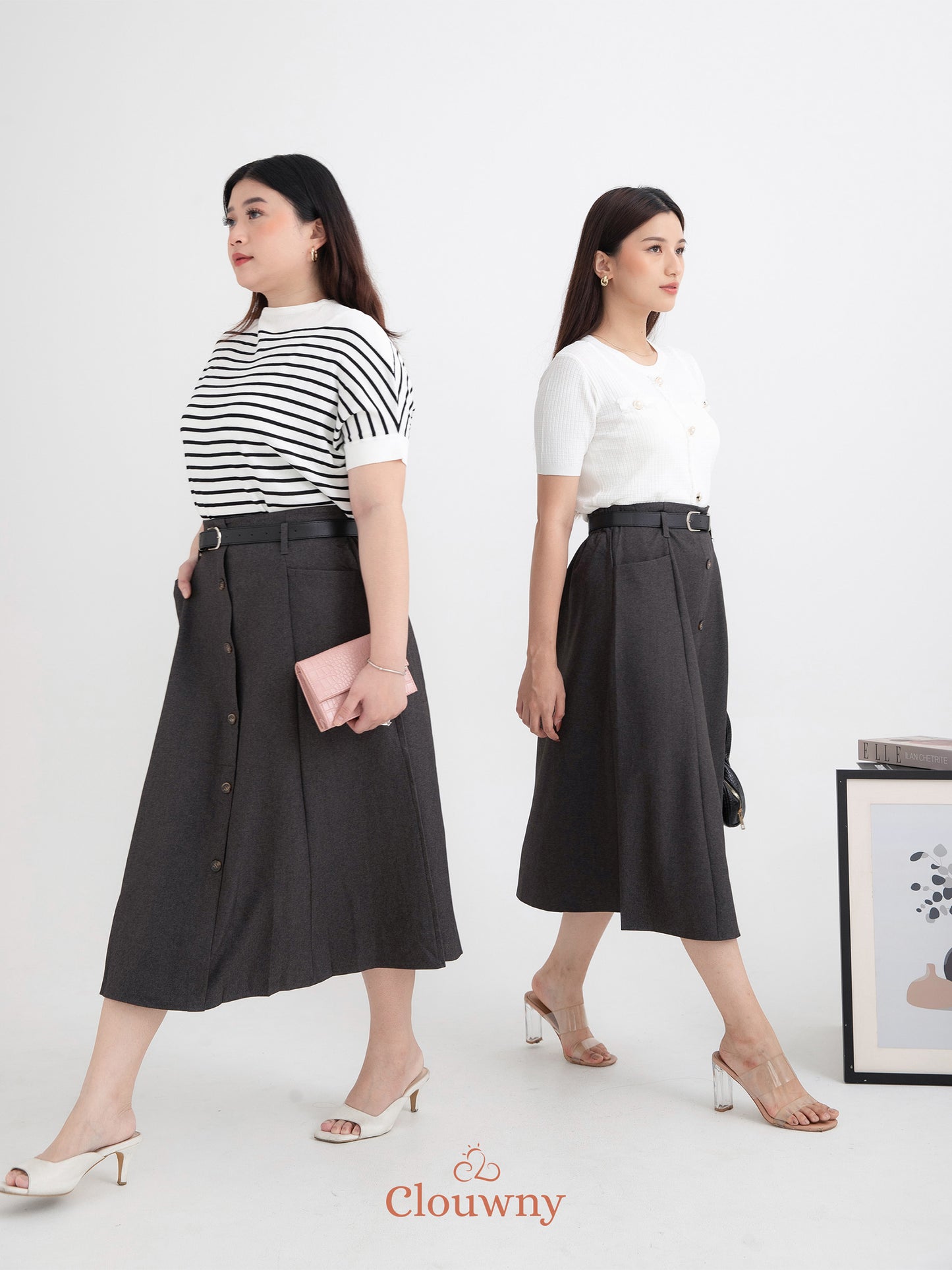 Carol Belt Skirt - Dark Grey