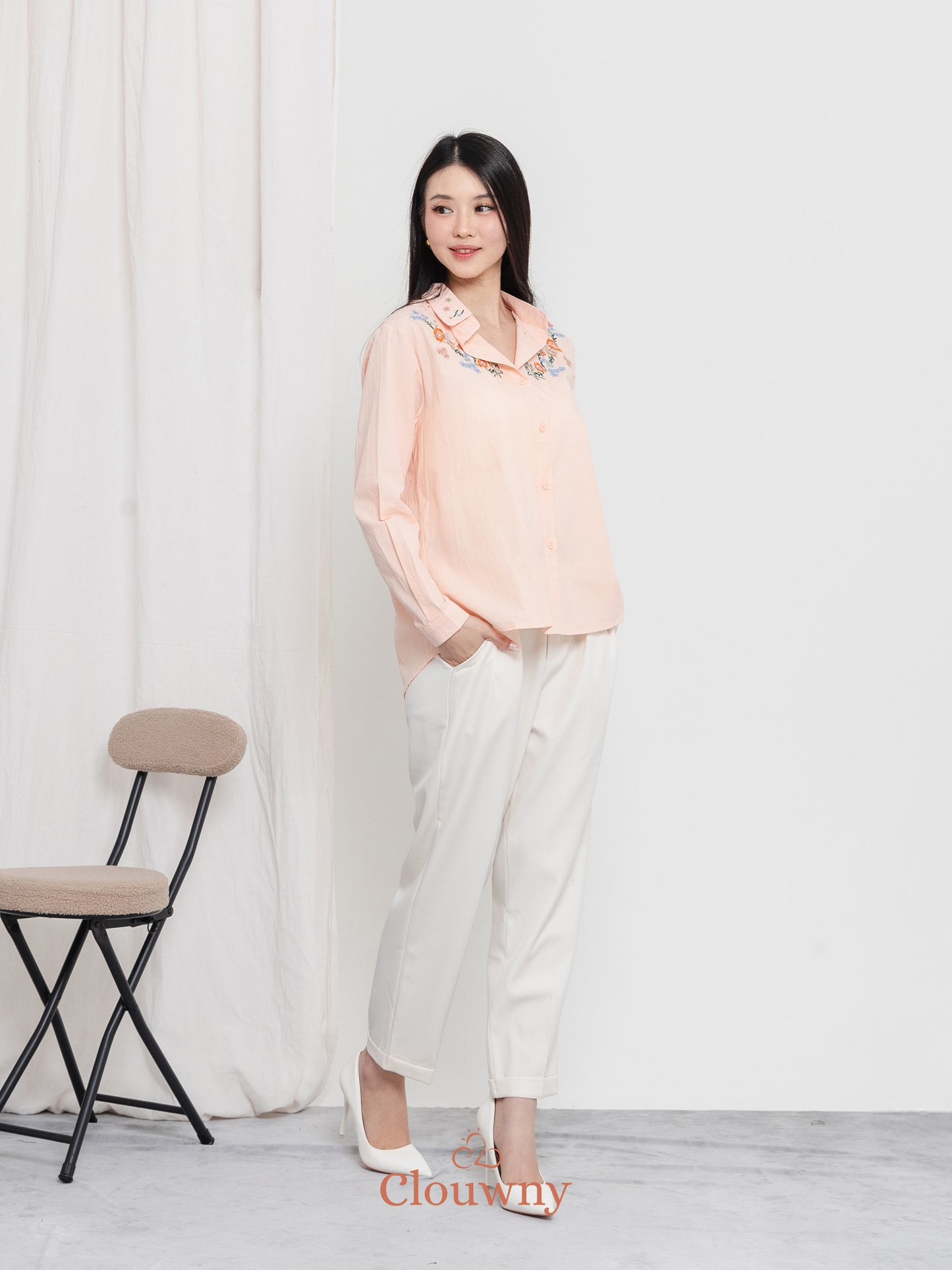 Daria Cotton Shirt - Peach