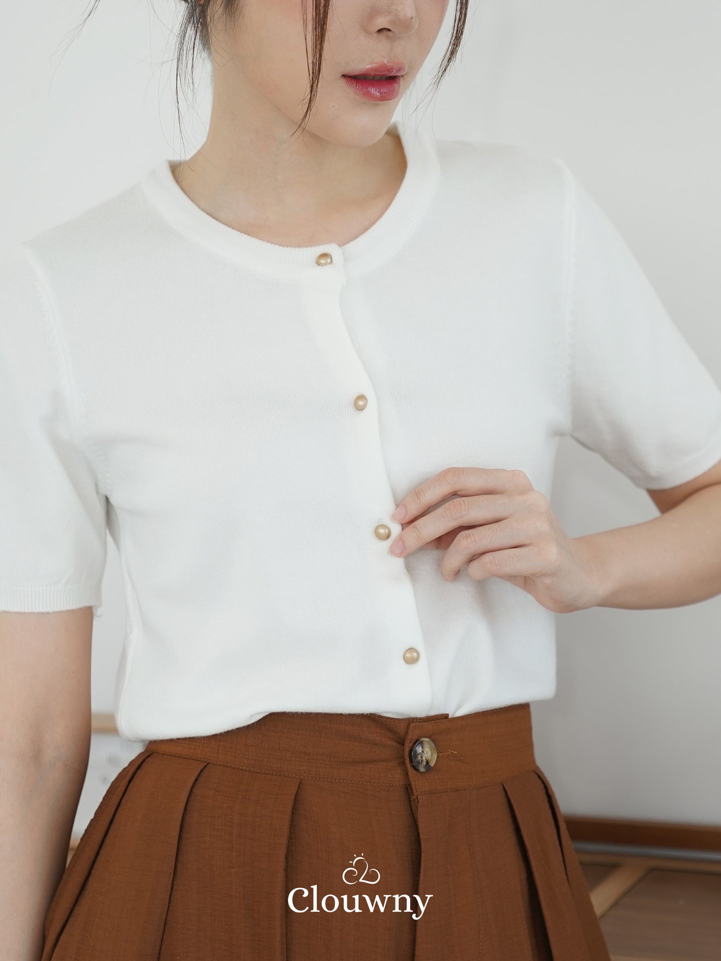Cayan Knit Top - White