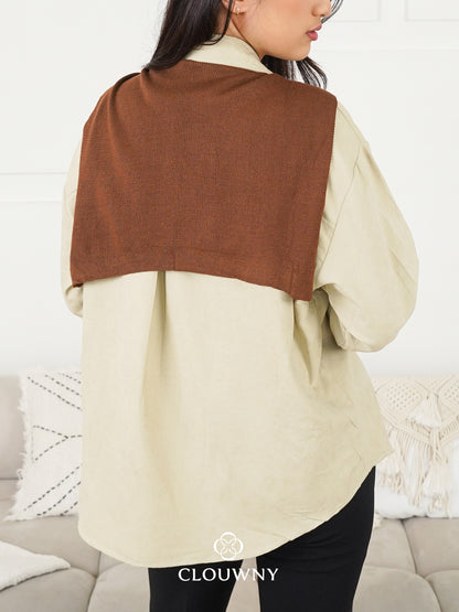 Cameron Scarf Shirt - Khaki