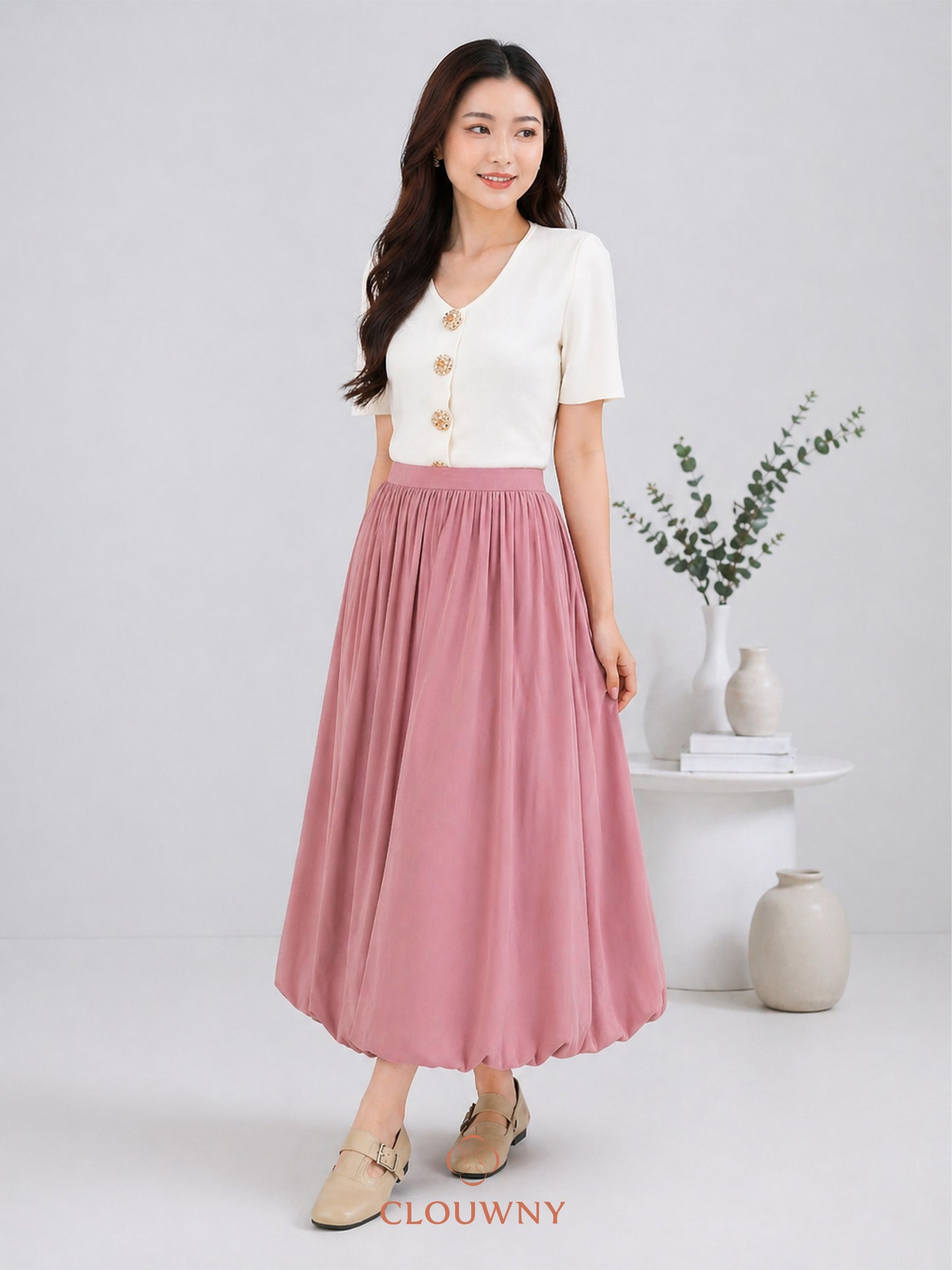 Elowen Ballon Skirt - Pink